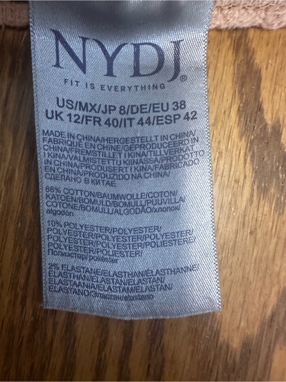 NYDJ Sophie Capri Khaki Tan Stretch Jeans Size 8 - Picture 7 of 7